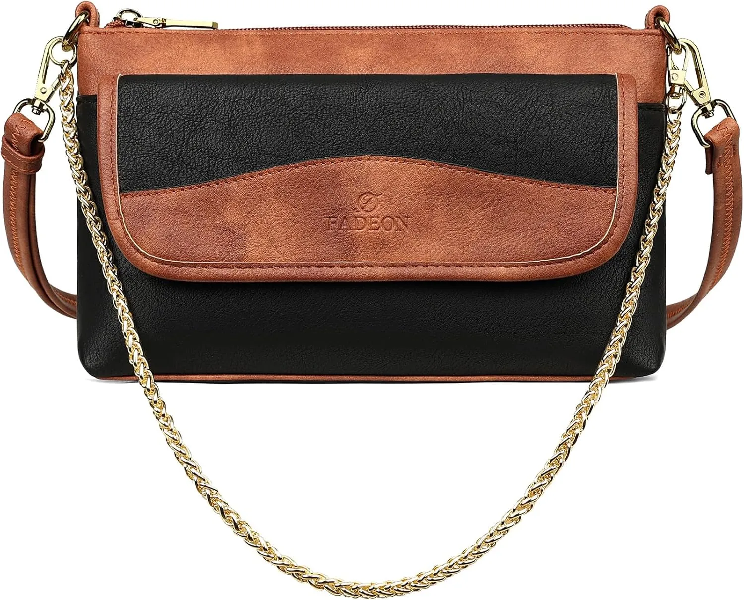 FADEON Wristlet Clutch Purses for Women,Vegan Leather Crossbody Bags Designer Women Wallet Purse with Chain Strap