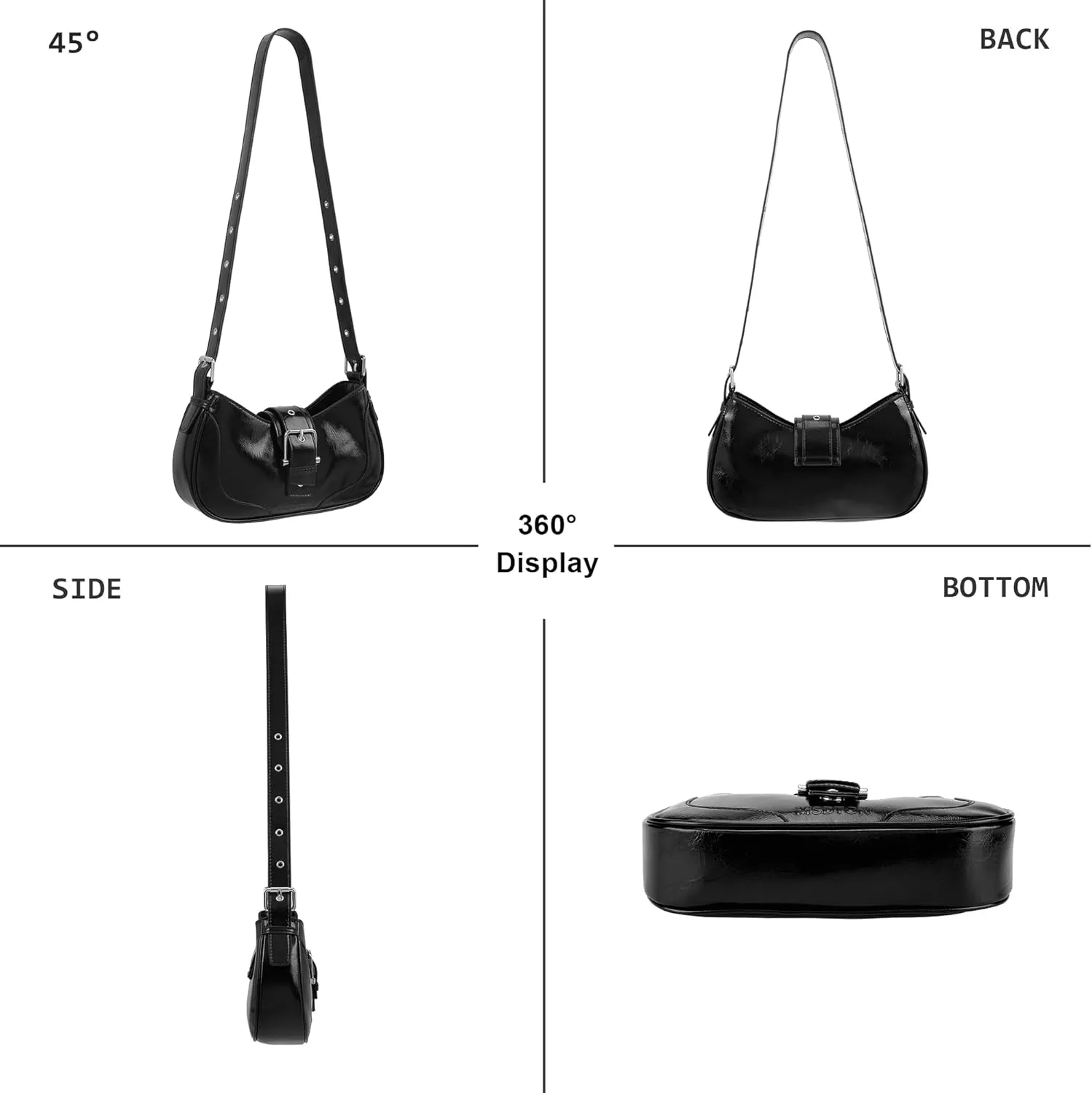 FALETO Y2K Purses for Women Casual Hobo Handbag Trendy Shoulder Bag Vegan Leather Underarm Purse
