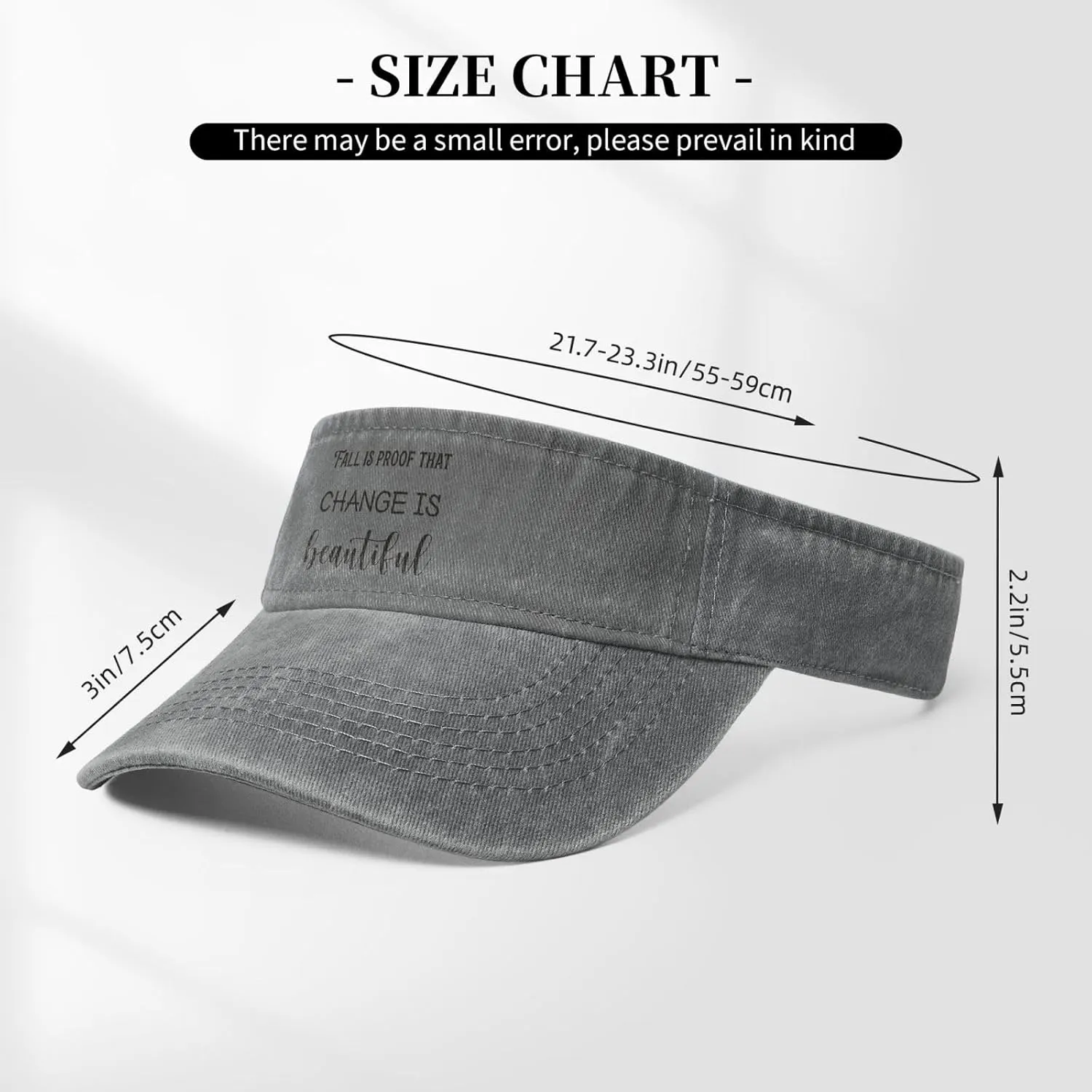 Fall is Proof That Change is Beautiful Sun Visor Hat for Women Men Empty Top Baseball Cap Golf Cap