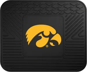 FANMATS 10074 Iowa Hawkeyes Back Row Utility Car Mat - 1 Piece - 14in. x 17in., All Weather Protection, Universal Fit, Molded Team Logo