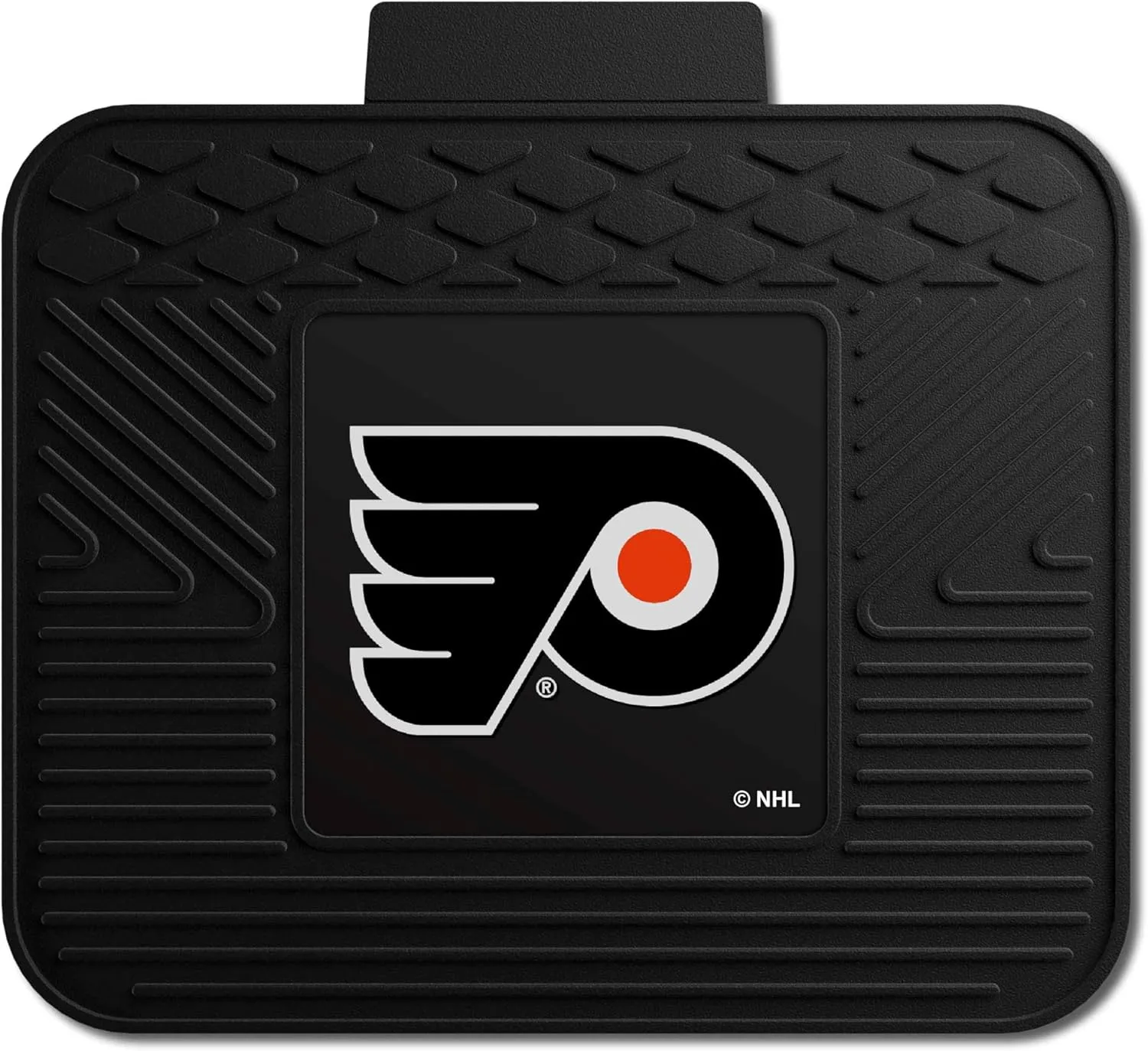 Fanmats 10778 NHL Philadelphia Flyers Rear Second Row Vinyl Heavy Duty Utility Mat, Black, 14"x17"