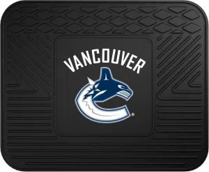 FANMATS 10785 Vancouver Canucks Back Row Utility Car Mat - 1 Piece - 14in. x 17in., All Weather Protection, Universal Fit, Molded Team Logo