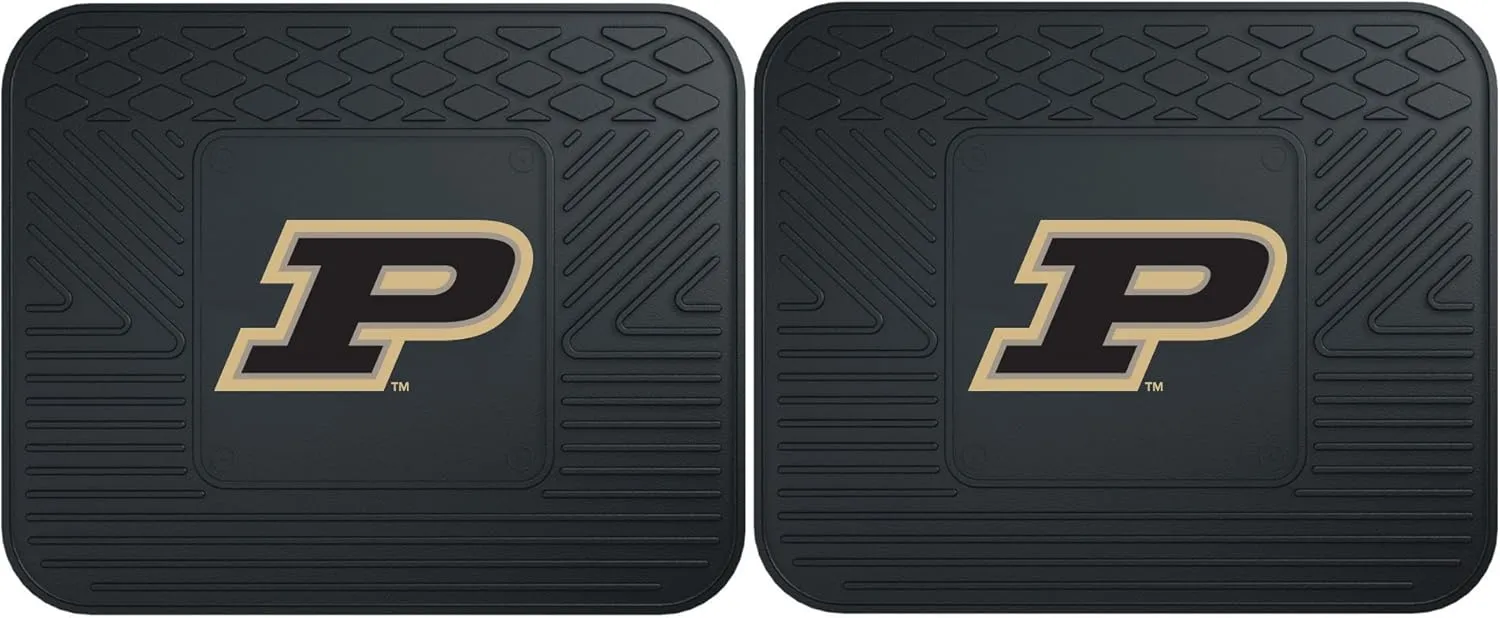 Fanmats 12269 Purdue University Boilermakers Rear Second Row Vinyl Heavy Duty Utility Mat, (Pack of 2) , Black , 14"x17"