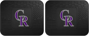FANMATS 12331 MLB Colorado Rockies Back Row Utility Car Mats - 2 Piece Set, 14in. x 17in., All Weather Protection, Universal Fit, Deep Resevoir Design, Molded Team Logo
