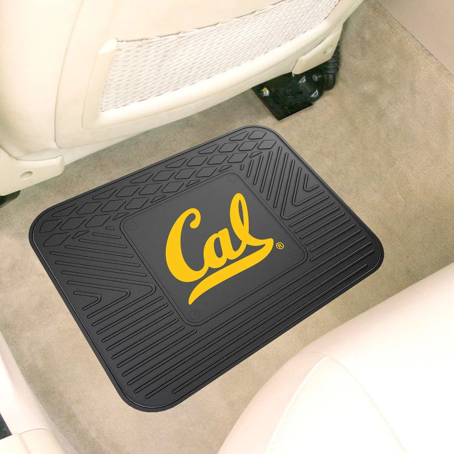 FANMATS 12662 Cal Golden Bears Back Row Utility Car Mat - 1 Piece - 14in. x 17in., All Weather Protection, Universal Fit, Molded Team Logo
