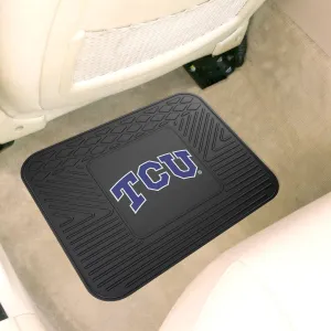 FANMATS 13008 TCU Horned Frogs Back Row Utility Car Mat - 1 Piece - 14in. x 17in., All Weather Protection, Universal Fit, Molded Team Logo