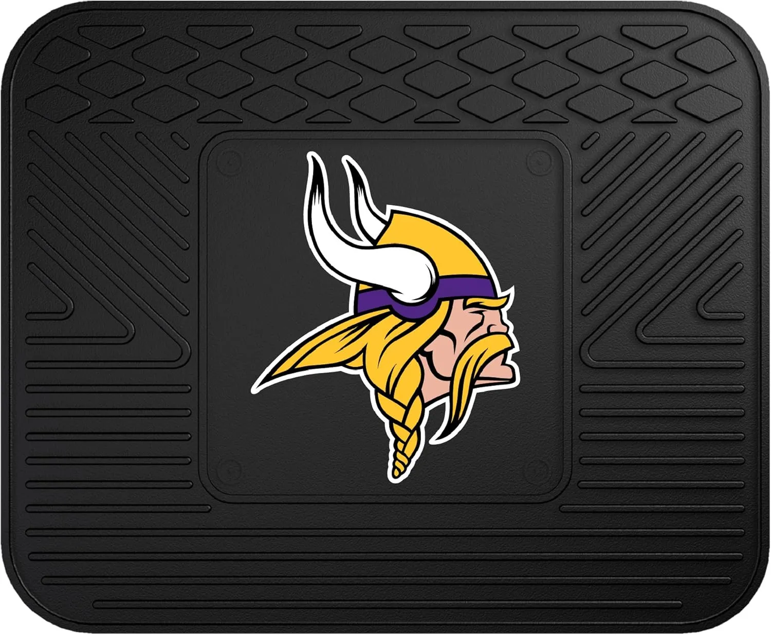 FANMATS 9984 Minnesota Vikings Back Row Utility Car Mat - 1 Piece - 14in. x 17in., All Weather Protection, Universal Fit, Molded Team Logo