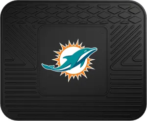 FANMATS 9989 Miami Dolphins Back Row Utility Car Mat - 1 Piece - 14in. x 17in., All Weather Protection, Universal Fit, Molded Team Logo