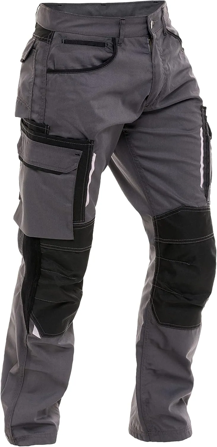 FASHIO FF Mens Construction Pants Utility Work Heavy Duty Workwear Trousers Carpenter Knee Reinforcement Cordura Safety Pants