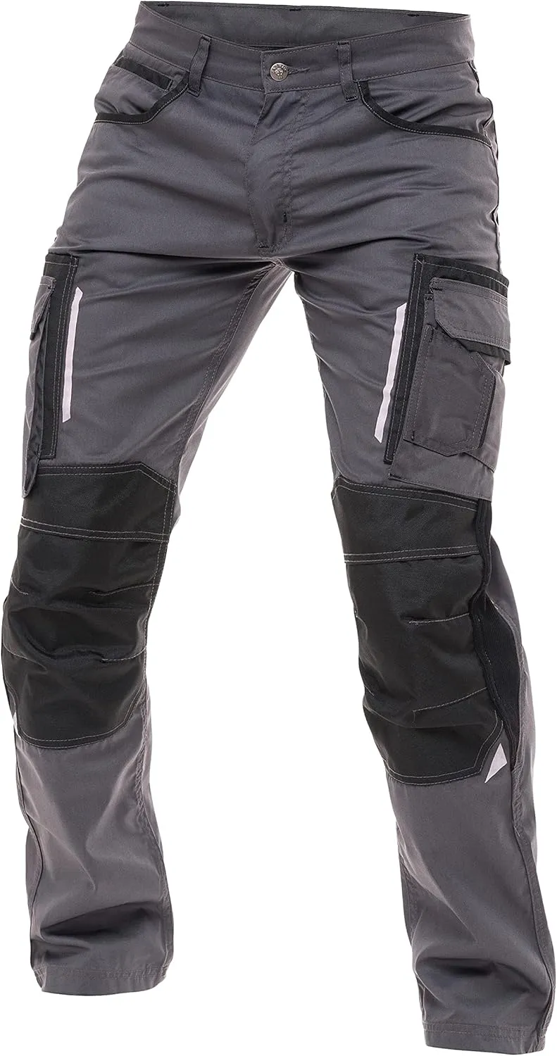 FASHIO FF Mens Construction Pants Utility Work Heavy Duty Workwear Trousers Carpenter Knee Reinforcement Cordura Safety Pants