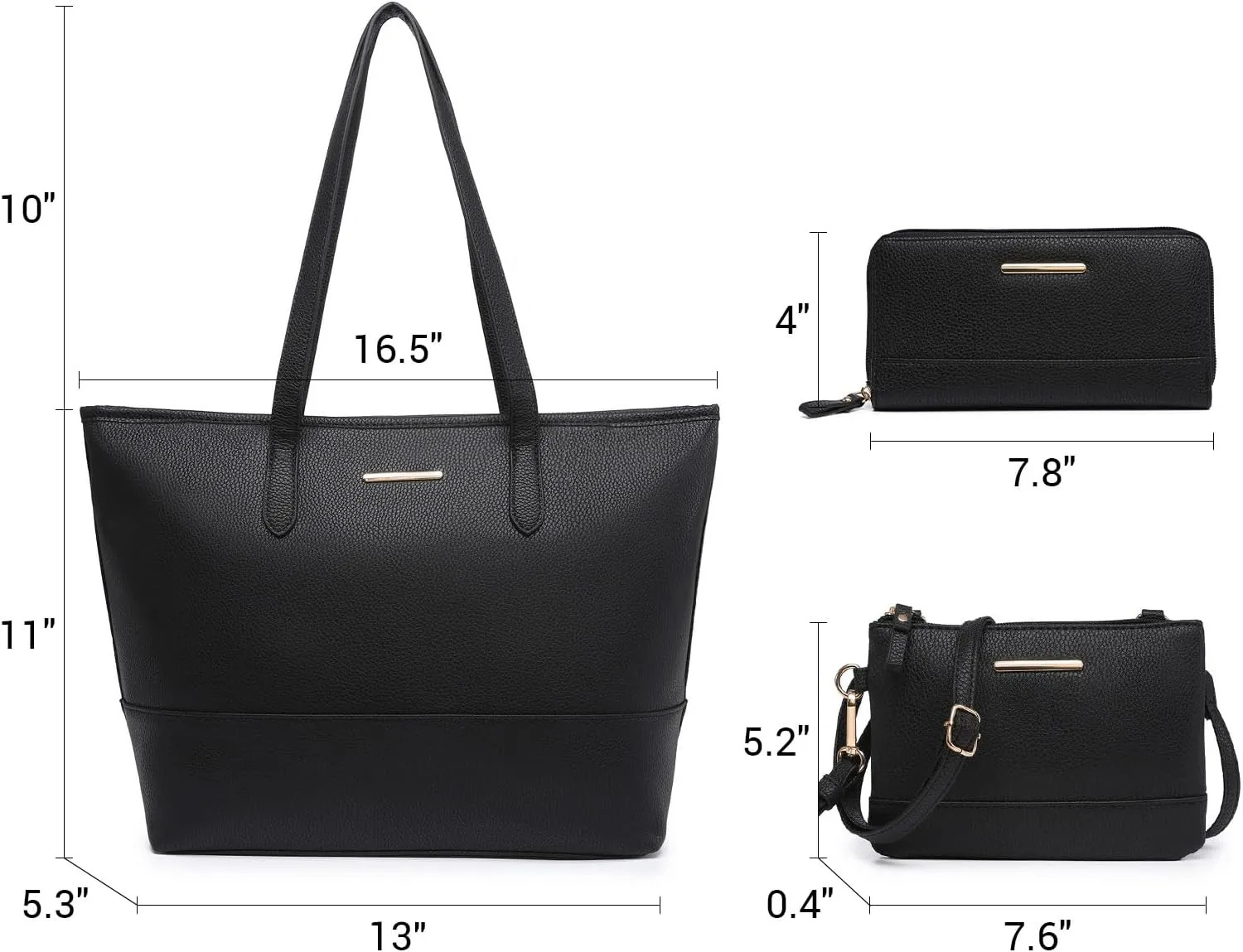 Fashion Handbags and Purses for Women Large Work Tote Bag Top Handle Satchel Shoulder Bag 3pcs Hobo Purse Set