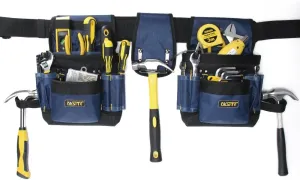 FASITE PTN012A 32-Pocket 2 Pouch Utility Multifunction Tool Belt Bag, Blue
