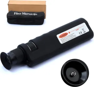 Fiber Optic Inspection Microscope 400x LED Illumination Handheld Anti Slip Rubber SC/LC/FC Connection Fiber Cable Microscope Detector