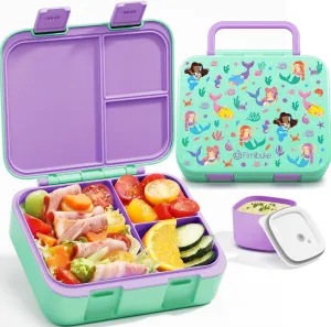 Fimibuke Bento Lunch Box for Kids, Leak-proof Boys Girls Bento Box with 3-Compartment BPA Free Dishwasher Safe Kids Lunch Portion Container Snack Box with Sauce Cup for Age 3-12 Kid Toddler for School