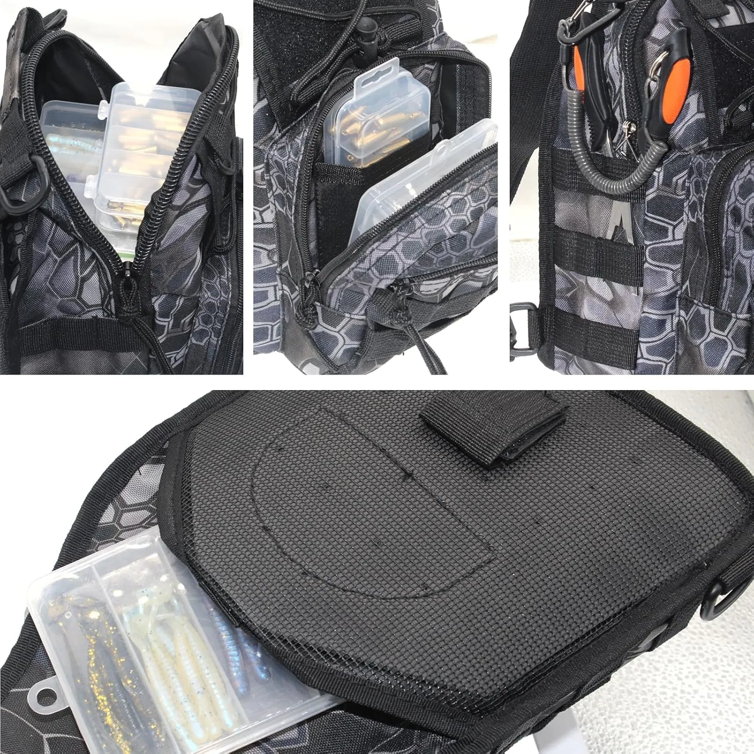 Fishing Backpack - Sling Bag with Rod Holder - Fly Fishing Tackle Bag - Gifts for Men and Women
