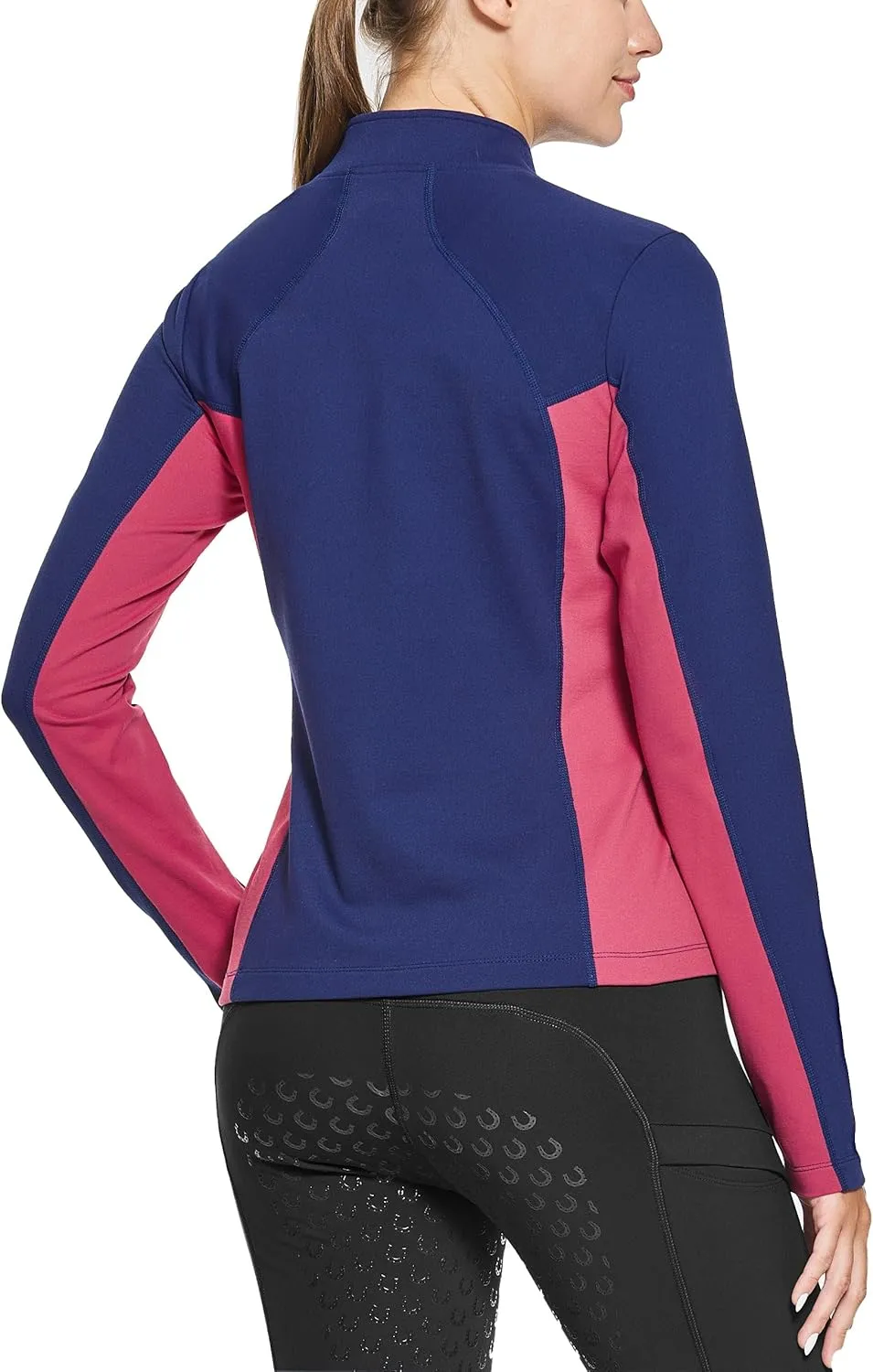 FitsT4 Sports Women's Thermal Fleece Lined Equestrian Shirt Half Zip Running Pullover Athletic Ski Shirt with Thumbholes