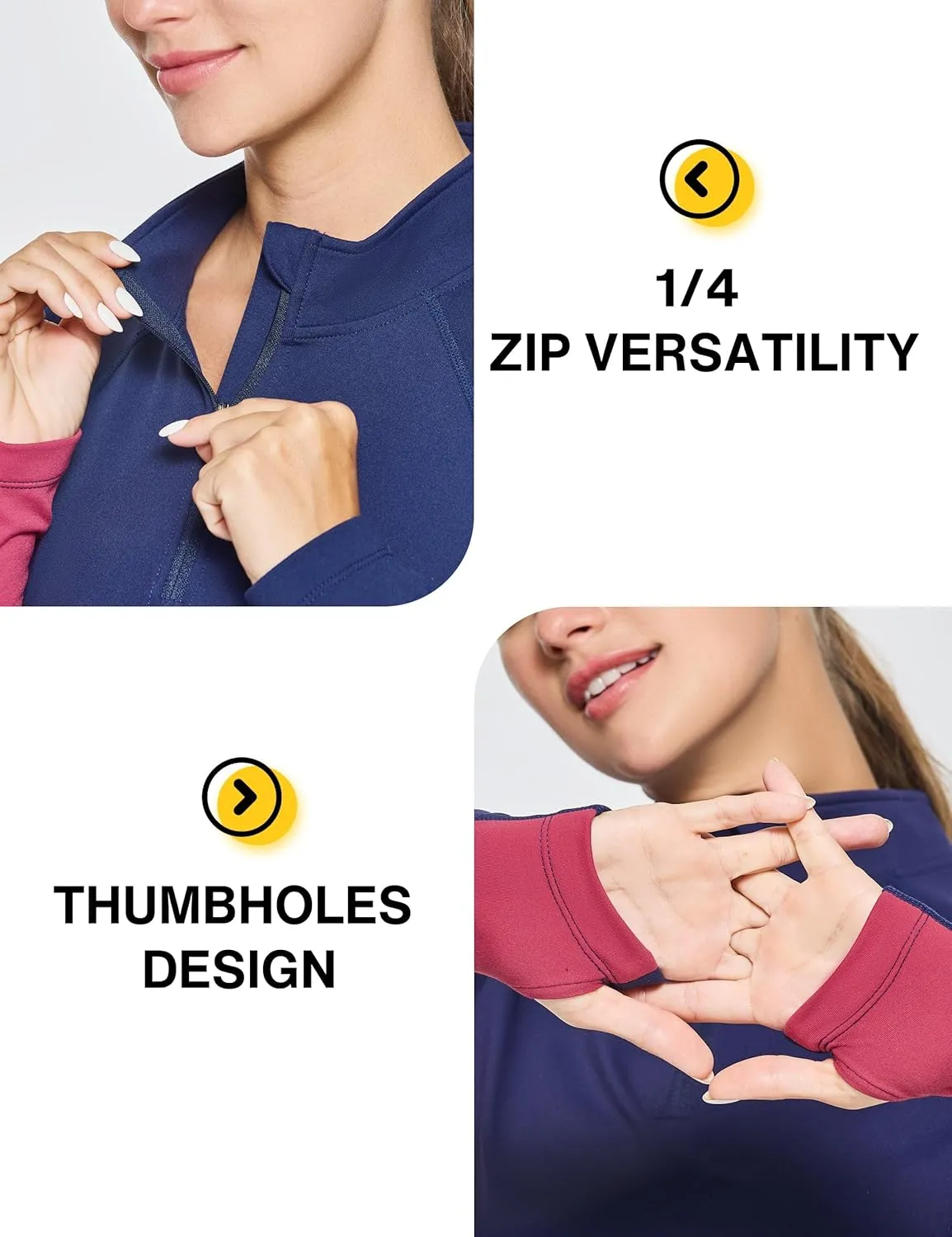 FitsT4 Sports Women's Thermal Fleece Lined Equestrian Shirt Half Zip Running Pullover Athletic Ski Shirt with Thumbholes