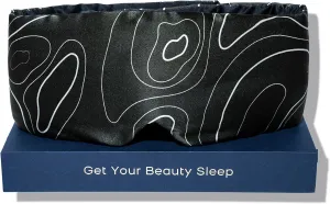 Fleur&Yang Silk Sleep Mask, Adjustable Blackout Sleeping Mask for Men Women, Soft Breathable 100% Mulberry Silk Fabric, Cooling Eye Cover Blindfold for DeepSleep or Meditation(Landform)