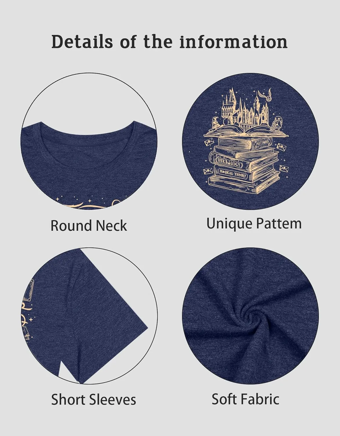 Flourish and Blotts Shirt Magical Shirts for Women Book Tshirt Wizard Costume Clothes
