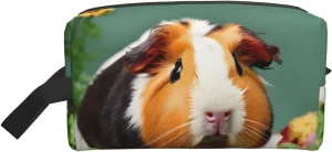 flower guinea pig Print Toiletries Makeup and Daily Essentials Large Capacity Zippered Storage Travel Bag