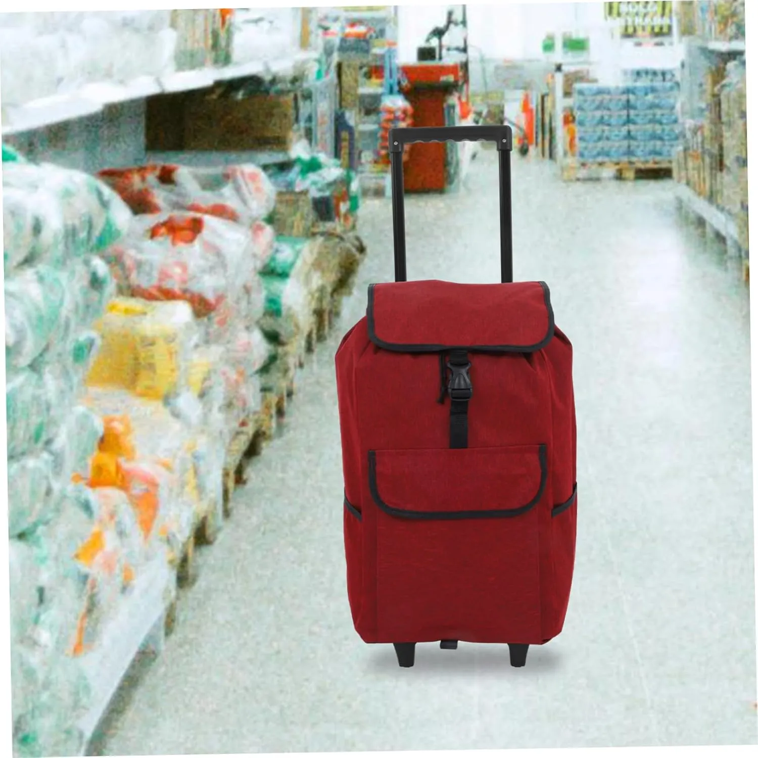 Foldable Shopping Cart Bag Oxford Cloth Trolley Replacement Bag with Side and Front Pockets for Grocery Shopping Travel and Household Chores Heavy Duty Design Easy Detach