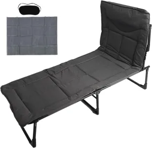 Folding Camping Cots for Adults Adjustable Backrest Camping Bed Comfortable Support Breathable Portable Sleeping Cot for Outdoors Travel
