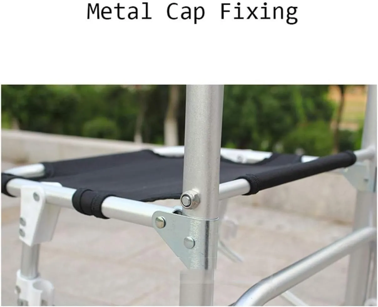 Folding Shopping Cart, Oxford Cloth Shopping Trolley Large Bearing Wheel Stool Aluminum Alloy Folding Trolley Grocery Utility Carts