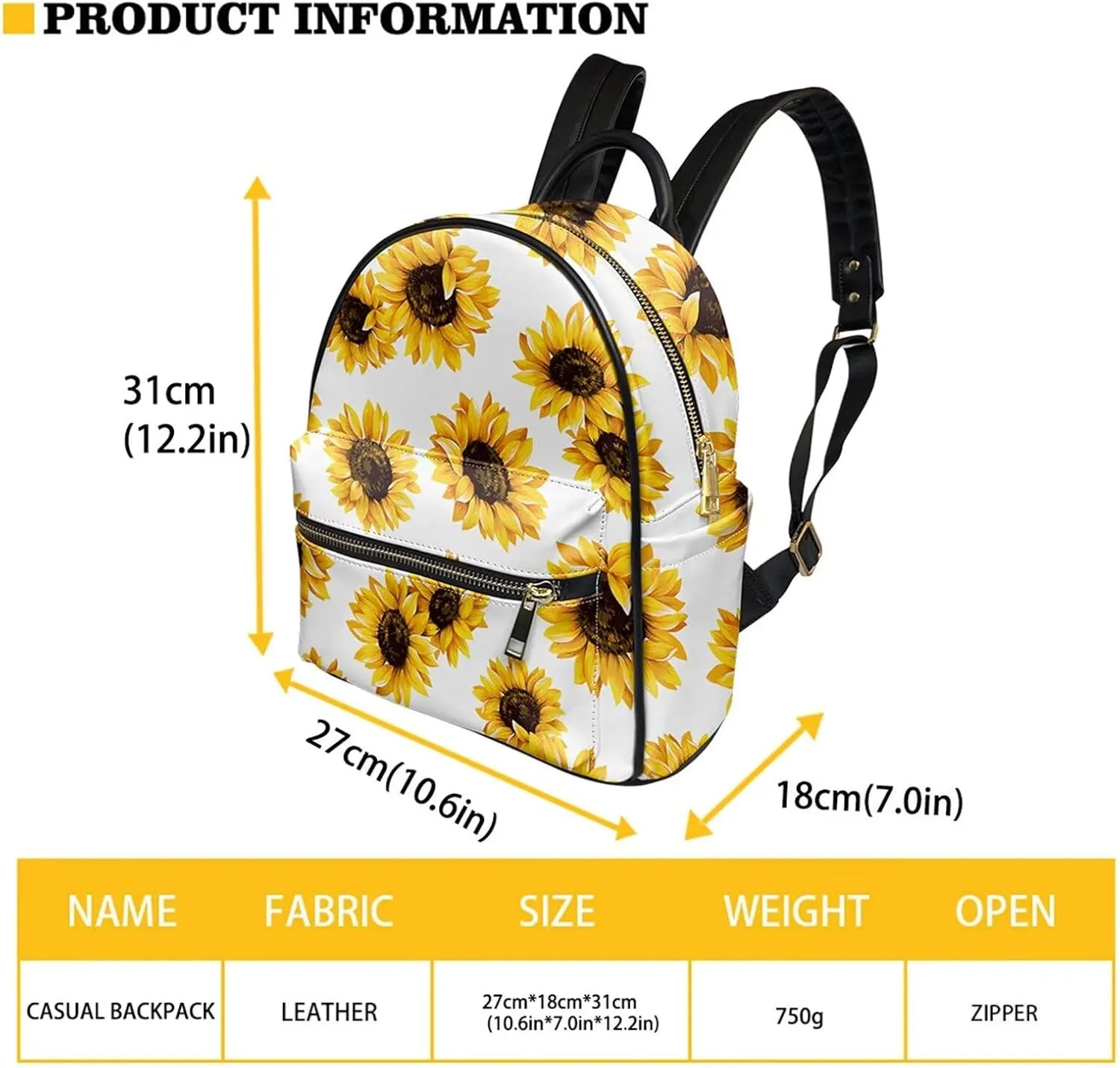 Forchrinse Cartoon Ladybug Womens Leather Backpack Small Laptop Bag Travel Daypack with Long Purse RFID Blocking Trifold Wallet for Ladies