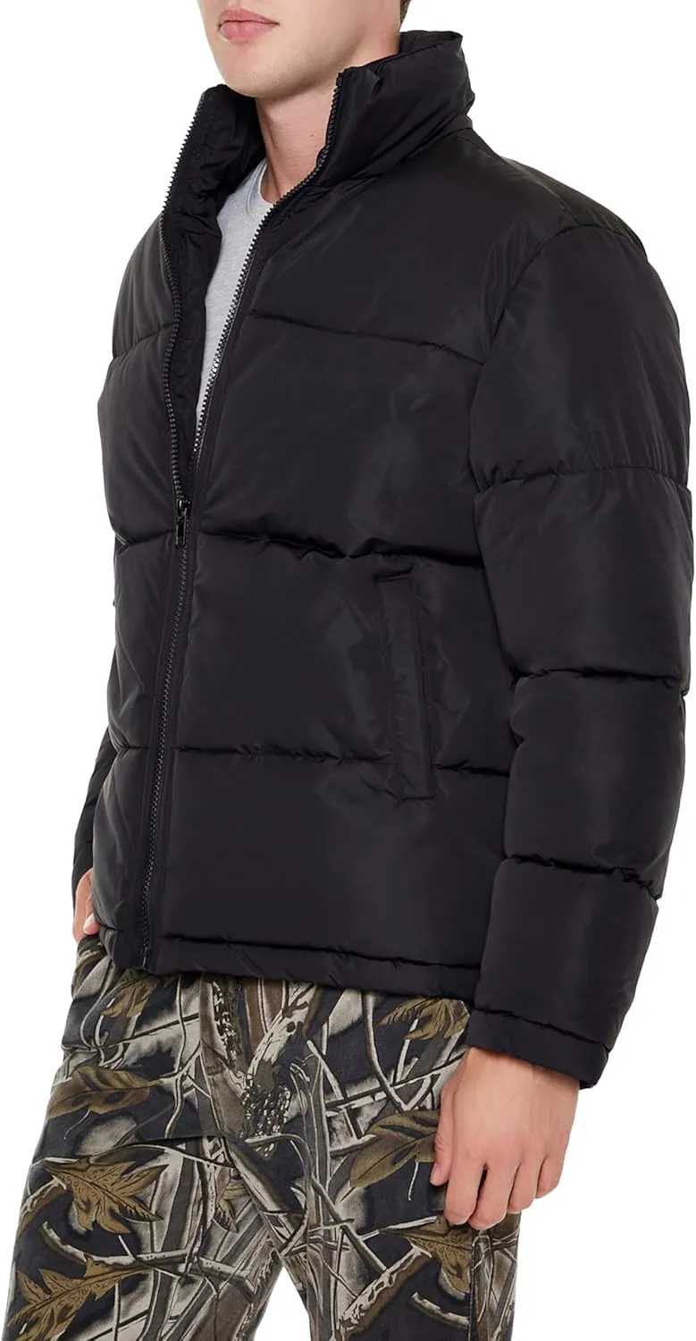 Forever 21 Men's Quilted Funnel-Neck Puffer Jacket
