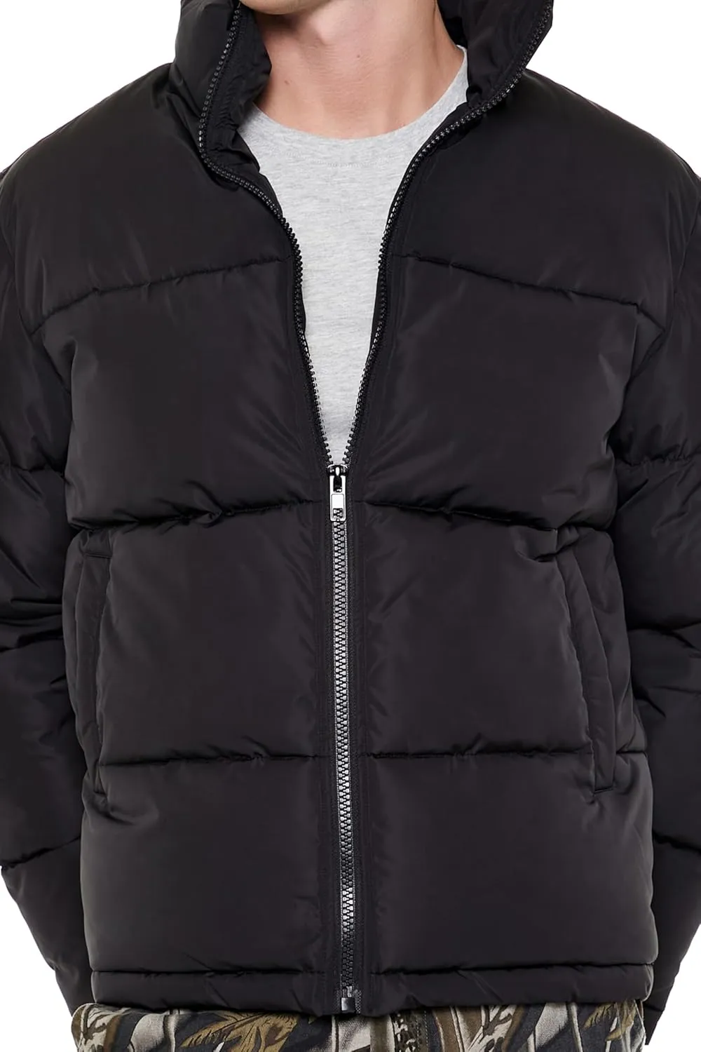 Forever 21 Men's Quilted Funnel-Neck Puffer Jacket