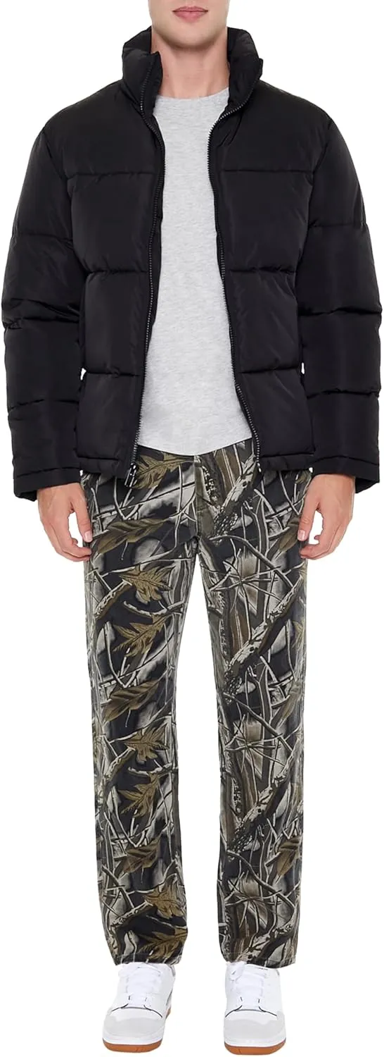 Forever 21 Men's Quilted Funnel-Neck Puffer Jacket