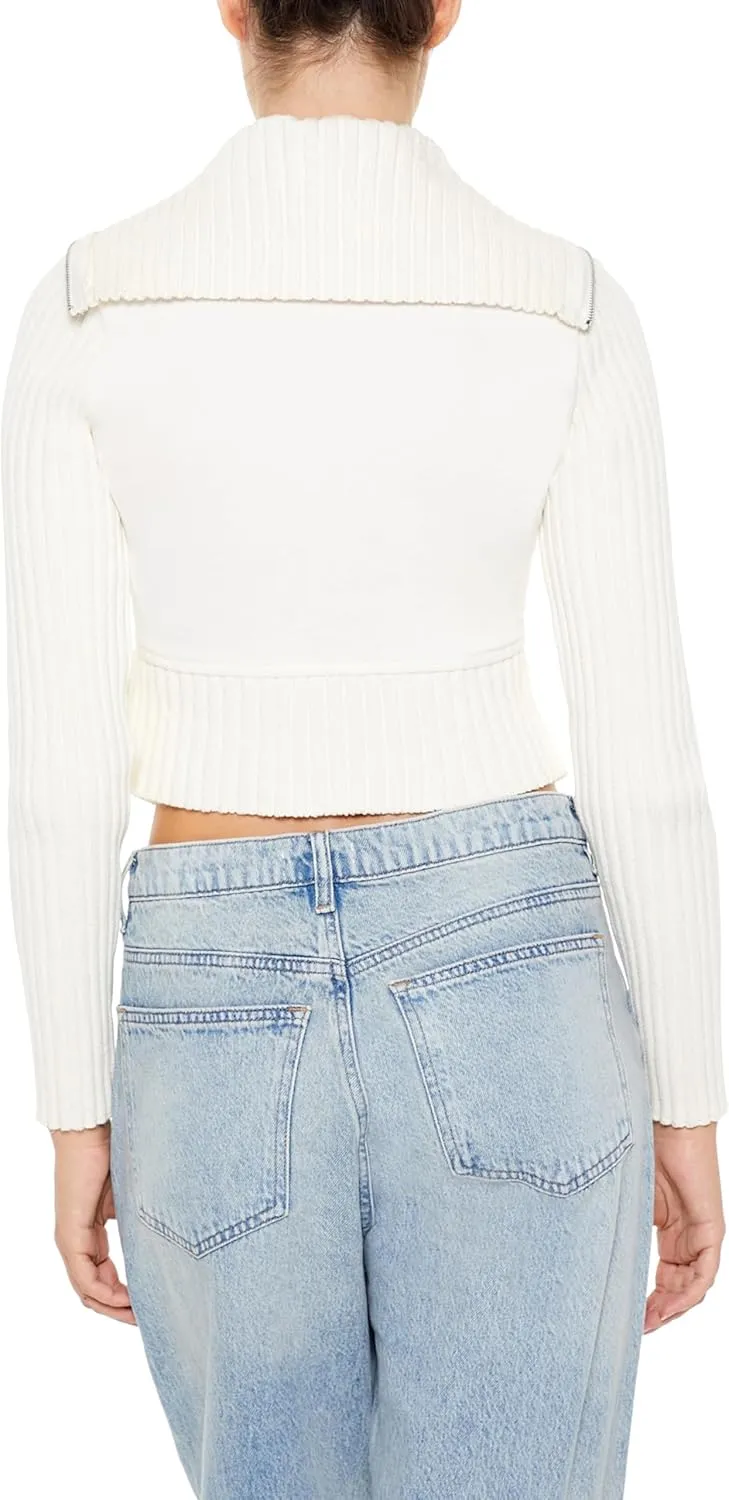Forever 21 Women's Cropped Zip-up Sweater