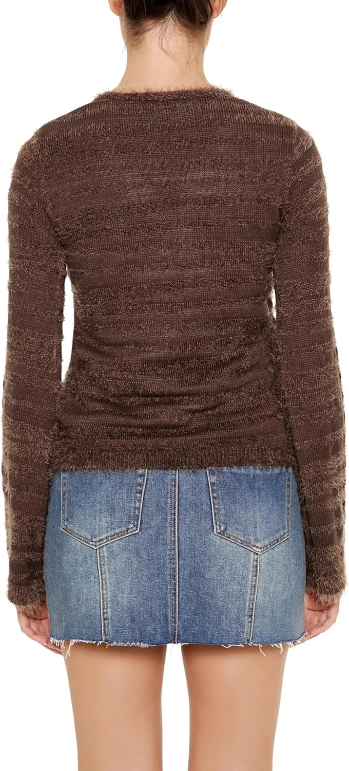 Forever 21 Women's Fuzzy Knit Cardigan Sweater