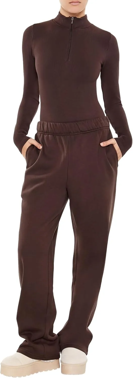 Forever 21 womens Seamless Half-zip Bodysuit