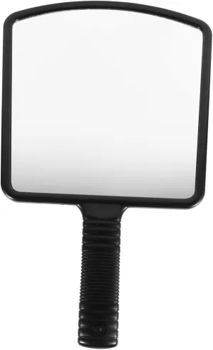 FRCOLOR Handheld Square Cosmetic Mirror for Makeup Artists and Barbers Lightweight Rear View Barber Mirror for Detailed Application for Salon and Home Use