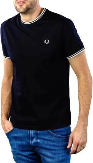 Fred Perry Twin Tipped Ringer T-Shirt Navy 1 MD