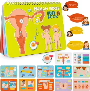 Freebear Montessori Busy Book for Kids, Human Body Anatomy Book for Toddlers, Preshool Kindergarten Learning Activities, Autism Sensory Toys, Gifts for Girls and Boys 4-7 Years- Human Body Procreation