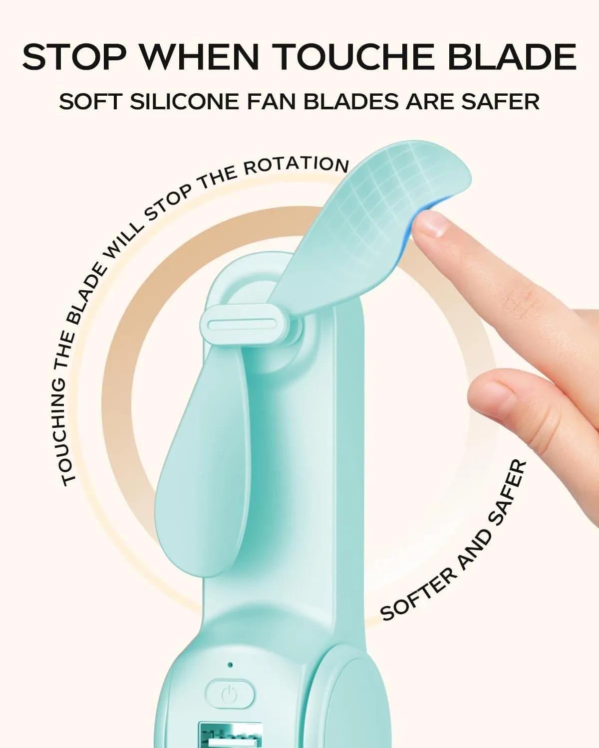 FrSara Portable Handheld Fan Rechargeable, 2200mAh Battery With Power Bank, USB Rechargeable Small Pocket Fan,Upgraded Long Battery Life, Three-Speed, Suitable for Women Outdoors and Travel