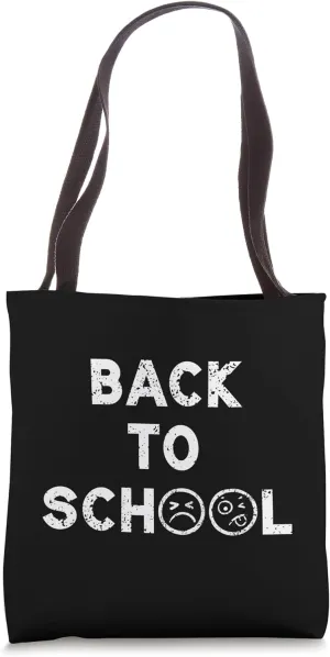 Funny Back to School Humor Joke Frown Face For Teachers Kids Tote Bag