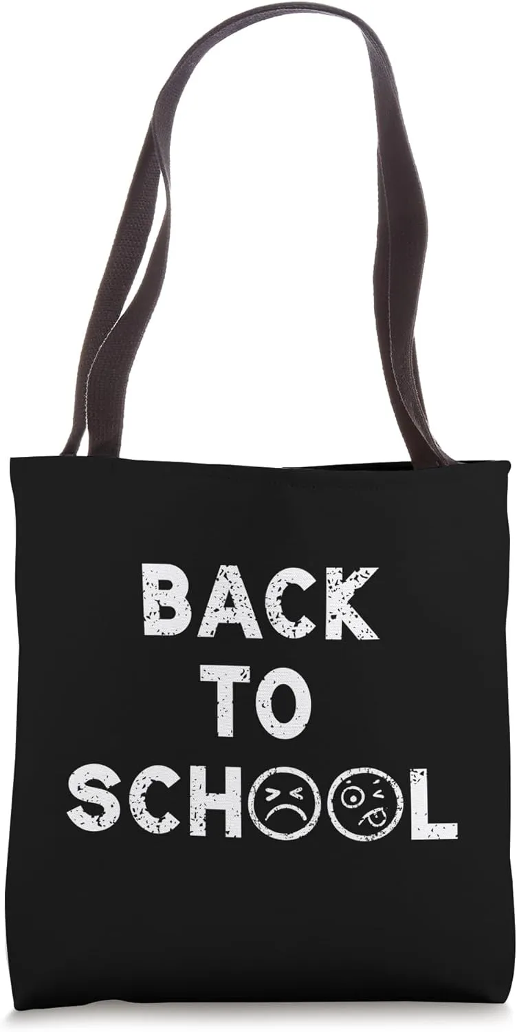Funny Back to School Humor Joke Frown Face For Teachers Kids Tote Bag
