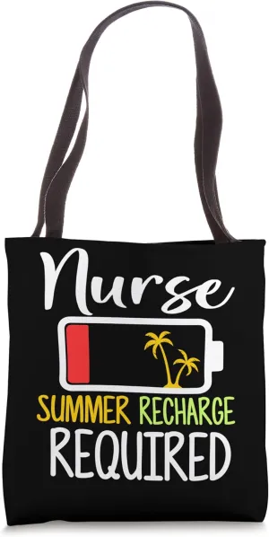 funny Nurse Summer Recharge Required Nurses Week 2023 Tote Bag