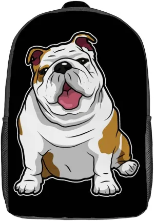 FunnyStar English Bulldog Cute Shoulder Handbags Dzc Bag 17inch Backpack Ordinary School Bag For Study Travel