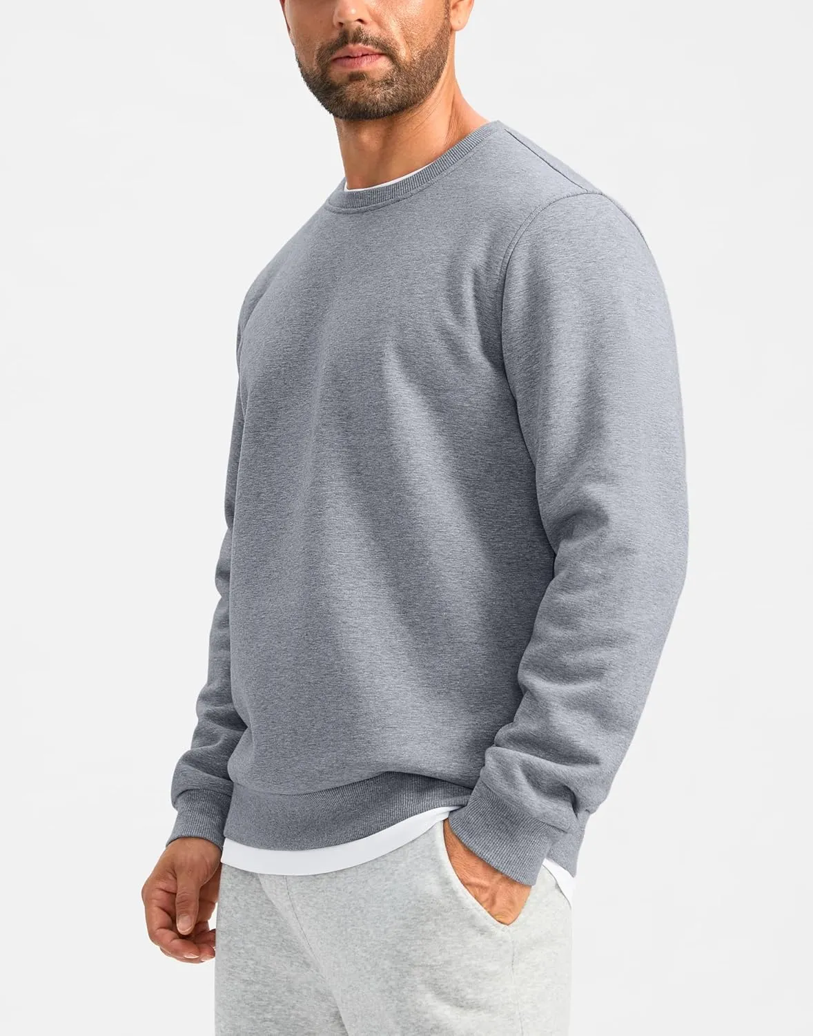G Gradual Sherpa Lined Sweatshirts for Men Fleece Crewneck Sweatshirt Pullover Warm Shirts for Winter