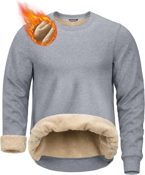 G Gradual Sherpa Lined Sweatshirts for Men Fleece Crewneck Sweatshirt Pullover Warm Shirts for Winter