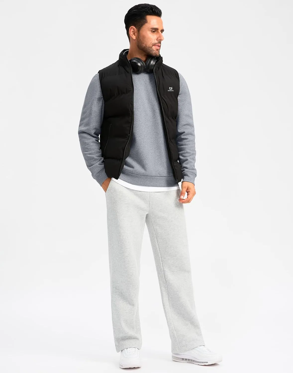 G Gradual Sherpa Lined Sweatshirts for Men Fleece Crewneck Sweatshirt Pullover Warm Shirts for Winter