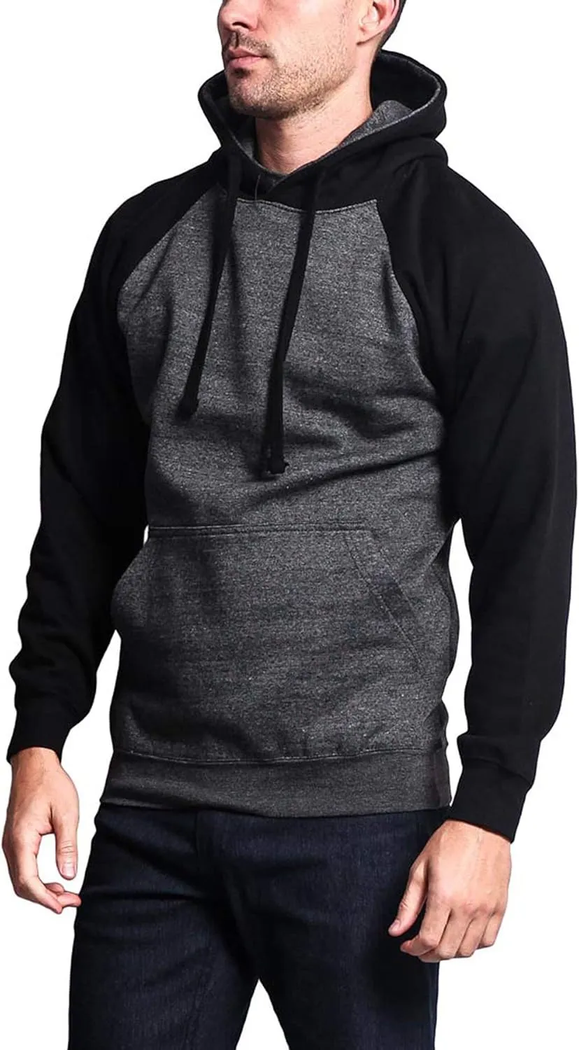 G-Style USA Premium Heavyweight Contrast Raglan Sleeve Pullover Hoodie Sweatshirt