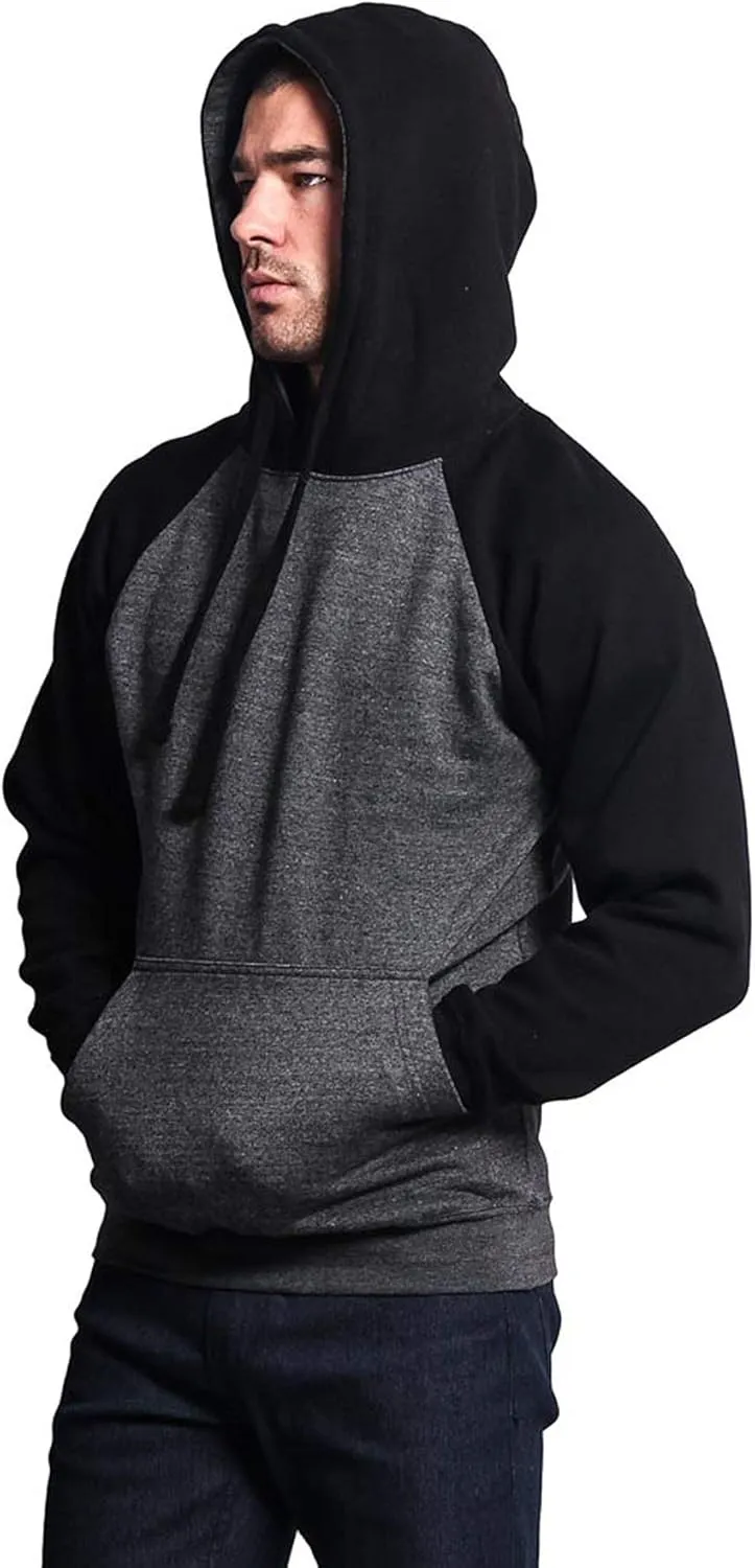 G-Style USA Premium Heavyweight Contrast Raglan Sleeve Pullover Hoodie Sweatshirt