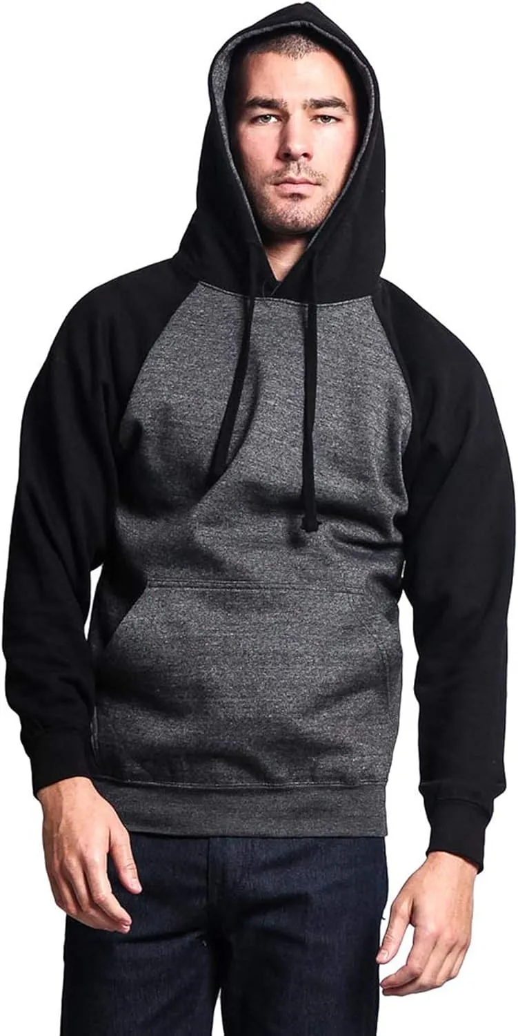 G-Style USA Premium Heavyweight Contrast Raglan Sleeve Pullover Hoodie Sweatshirt