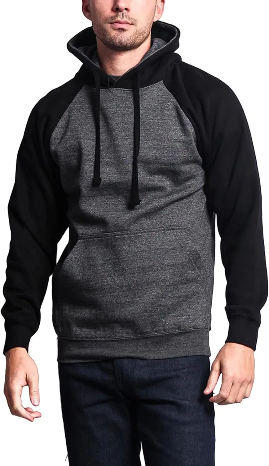 G-Style USA Premium Heavyweight Contrast Raglan Sleeve Pullover Hoodie Sweatshirt