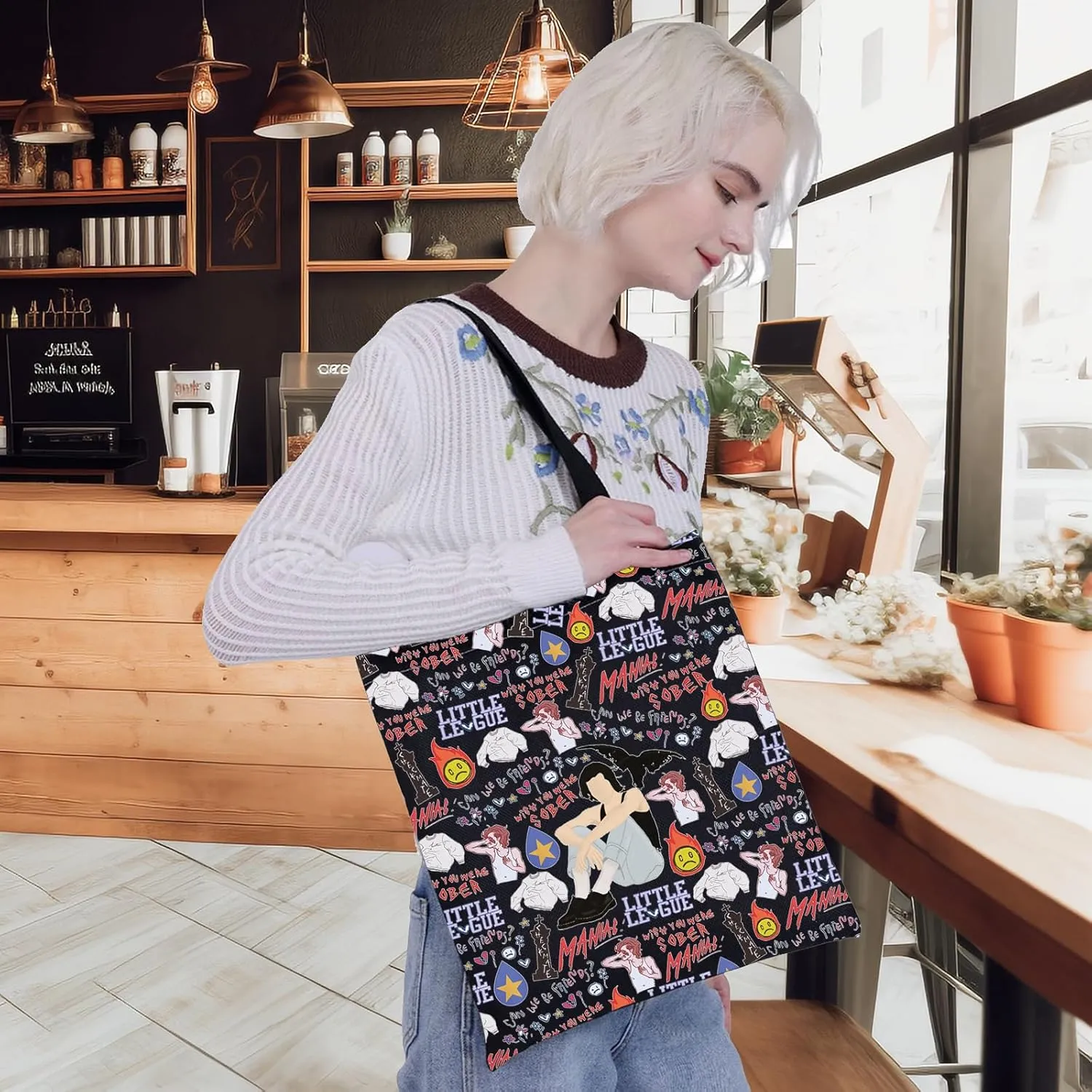 G2TUP Album Cosmetic Makeup Bag Gray Music Fans Gift Singer Lyrics Zipper Pouch Concert Tour Merch (Wish Y Were BL TG)